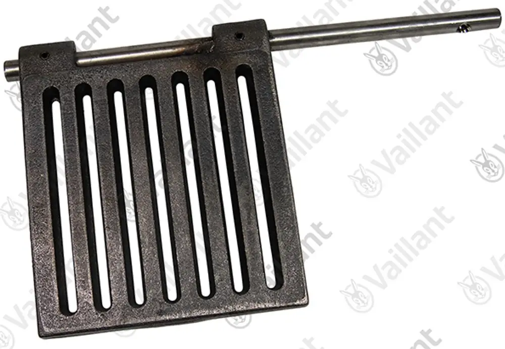 Vaillant Brennerrost mit länglichen Schlitzen und Metallstange, geeignet für Heizgeräte oder ähnliche Anwendungen.